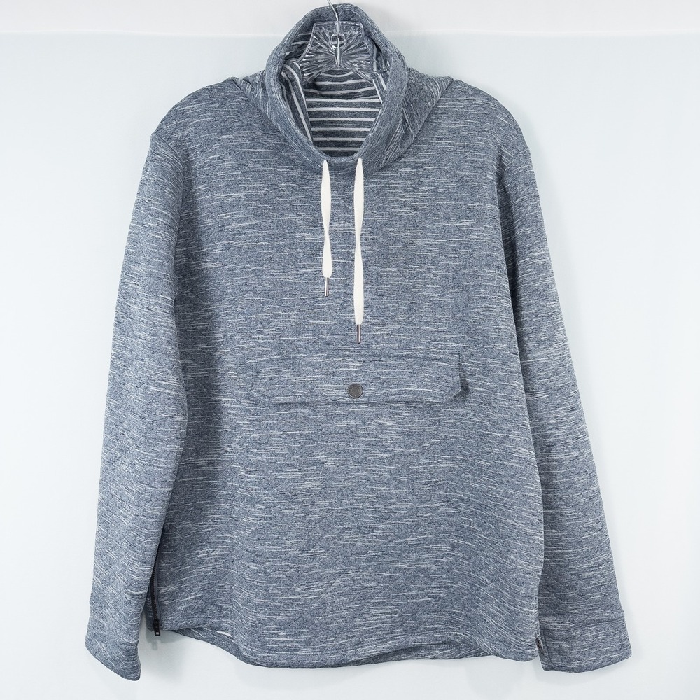 United By Blue Great Escape Anorak Quilted Pullover Womens Medium Blue Side Zips
